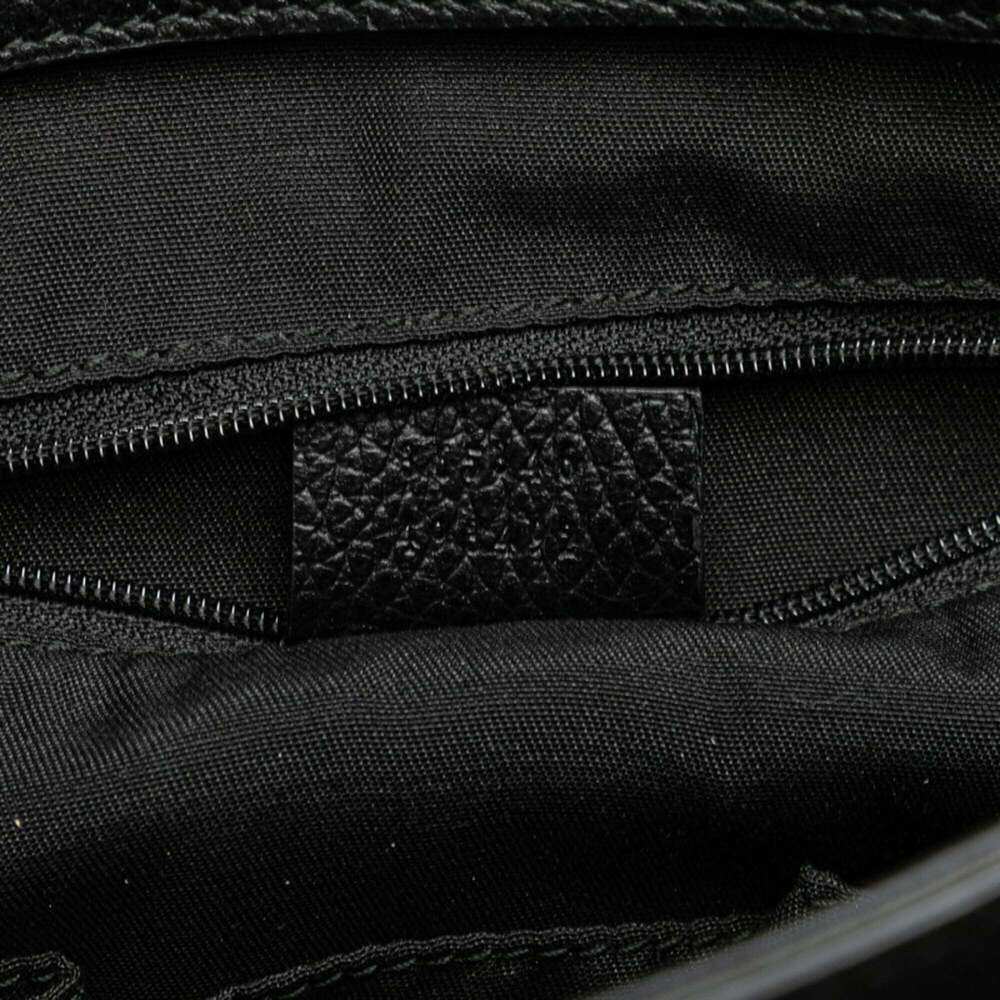 GUCCI Black Leather Bamboo Shoulder Bag - Picture 8 of 9